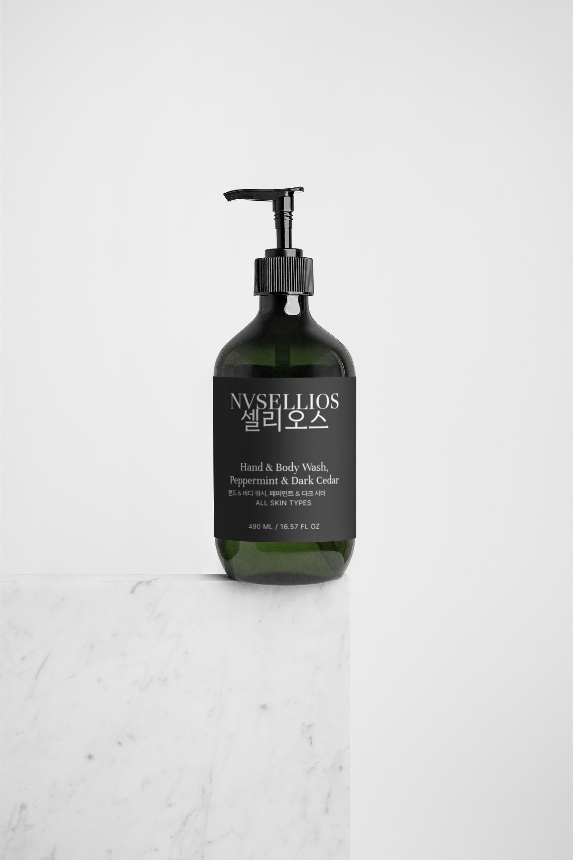 Hand & Body Wash, Peppermint & Dark Cedar